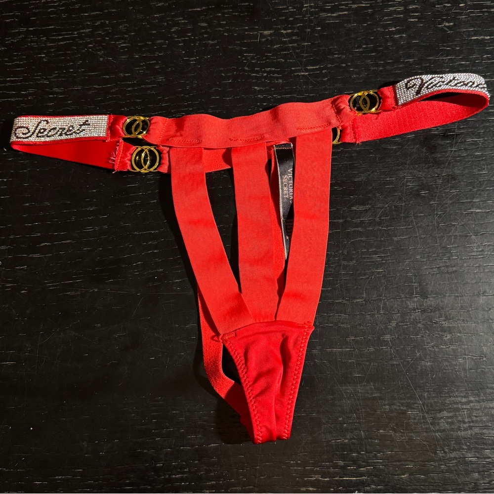 VS Red Strappy Lingerie Thong